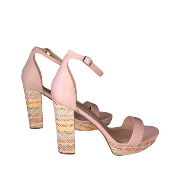 Madden Girl Suzy Open Toe Platform Dress Heeled Sandal Natural Raffia Size 9 NWT - Picture 2 of 11